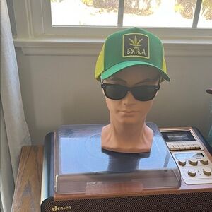 Green and Yellow Trucker Hat with Rock On Logo
